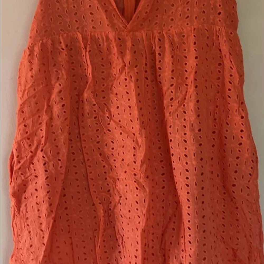 Women’s Orange Pimento V Neck Romper Dress Size Small